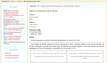 SIG en sciences de la Terre