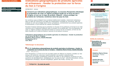 Indications géographiques de produits agricoles et artisanaux : fonder la protection sur la force du lien à l’origine