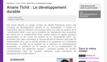 Ariane Tichit : Le développement durable