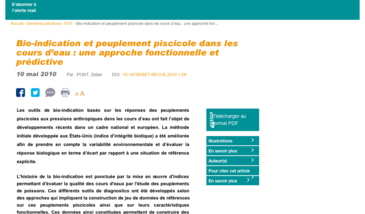 Bio-indication et peuplement piscicole dans les cours d’eau : une approche fonctionnelle et prédictive