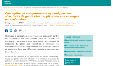 Conception et comportement dynamiques des structures de génie civil : application aux ouvrages paravalanches