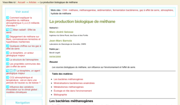 La production biologique de méthane