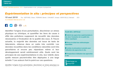 Expérimentation in situ : principes et perspectives