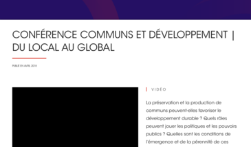 Communs et développement - Du local au global