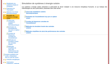 Simulation de systèmes à énergie solaire