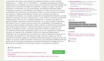 SiG et risques / Savoir penser et partager l'information géographique : les SiG