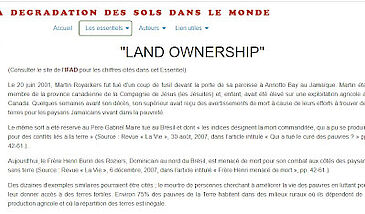 "Land ownership", pouvoir et pauvreté