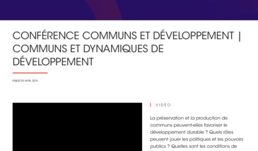 Communs et dynamiques de développement