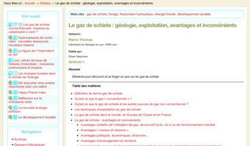 Le gaz de schiste : géologie, exploitation, avantages et inconvénients