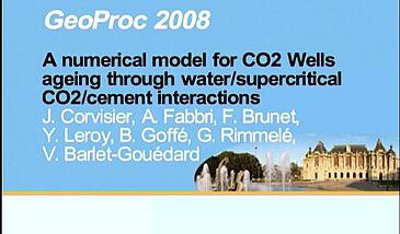 A numerical model for CO2 Wells ageing through water/supercritical CO2/cement interactions