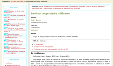 Le climat des prochains millénaires