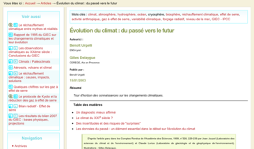 Evolution du climat : du passé vers le futur