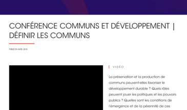 Communs et développement - Définir les communs