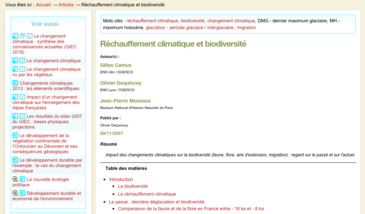 Réchauffement climatique et biodiversité