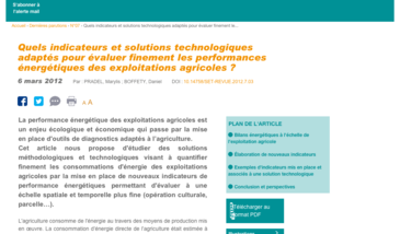 Quels indicateurs et solutions technologiques adaptés pour évaluer finement les performances énergétiques des exploitations agricoles ?