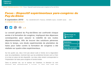 Dispositif expérimentaux pare-congères du Puy-de-Dôme