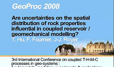 Are uncertainties on the spatial distribution of rock properties influential in coupled reservoir / geomechanical modelling ?