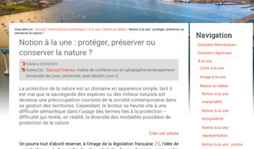 Notion à la une : protéger, préserver ou conserver la nature ?