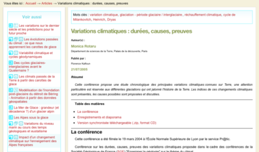 Variations climatiques : durées, causes, preuves