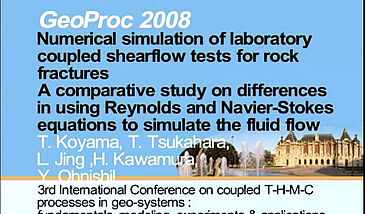 Numerical simulation of laboratory coupled shearflow tests for rock fractures A comparative study on differences in using Reynolds and Navier-Stokes equations to simulate the fluid flow