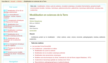 Modélisation en sciences de la Terre