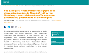 Cas pratique : Restauration écologique de la dépression humide de Kerminihy (Erdeven, Morbihan) : une collaboration efficace entre propriétaire, gestionnaire et scientifiques
